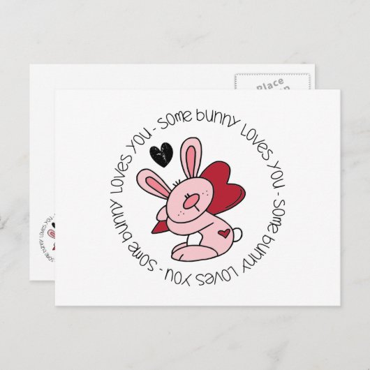 Carte Postale Un Lapin T'Aime (Devant / Derrière)