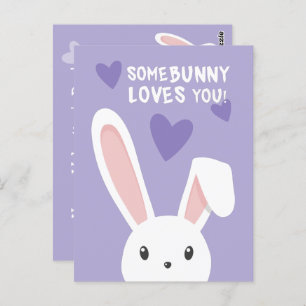 Carte Postale Un lapin vous aime Cute Classroom Valentines jour