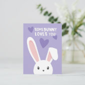 Carte Postale Un lapin vous aime Cute Classroom Valentines jour (Debout devant)