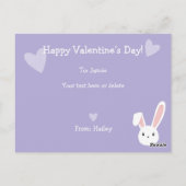 Carte Postale Un lapin vous aime Cute Classroom Valentines jour (Dos)