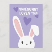 Carte Postale Un lapin vous aime Cute Classroom Valentines jour (Devant)