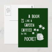 Carte Postale Un livre est comme un jardin dans la poche (Devant / Derrière)