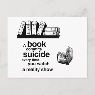 Carte Postale Un livre se suicide quand on regarde la télé réali