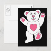 Carte Postale Un Lucky Teddy (rose) (Devant / Derrière)