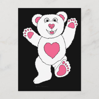 Carte Postale Un Lucky Teddy (rose)