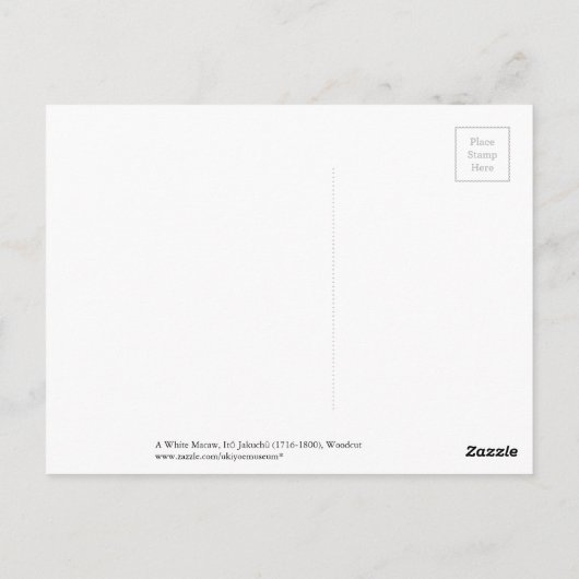 Carte Postale Un Macaw blanc, Jakuchu (Dos)