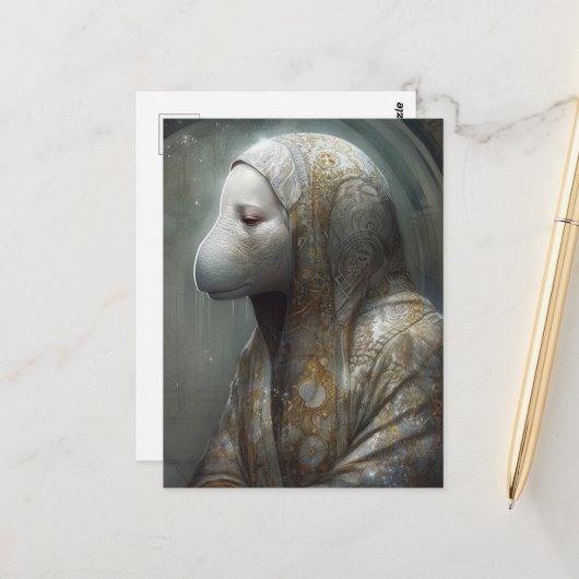 Carte Postale Un Manat en Robes (Devant/Arrière en situation)