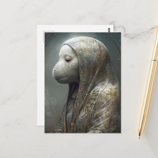 Carte Postale Un Manatee unique en Robes (Devant/Arrière en situation)