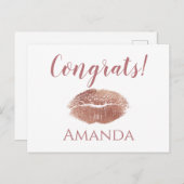 Carte Postale Un maquillage chic et féminin félicitations (Devant / Derrière)
