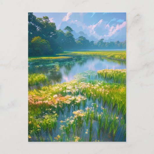 Carte Postale Un marais au coeur de la forêt (Devant)