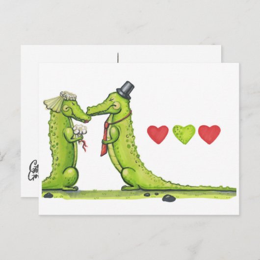 Carte Postale Un mariage de crocodile. (Devant / Derrière)