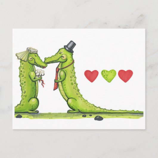 Carte Postale Un mariage de crocodile. (Devant)