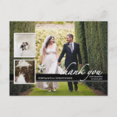 Carte Postale Un Mariage photo chic sans temps trois Merci (Devant)
