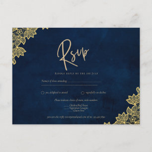 Carte Postale Un mariage tout en 1 en dentelle d'or invite QR Co