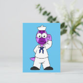 Carte Postale Un marin de la marine Pachycephalosaurus Dinosaur. (Debout devant)