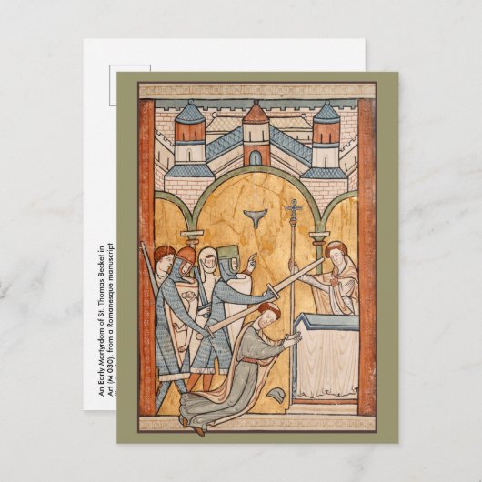 Carte Postale Un martyre précoce de saint Thomas Becket en art (Devant / Derrière)