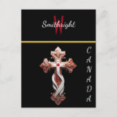 Carte Postale Un Mélange Harmonieux : Croix avec Desig Rouge et (Devant)