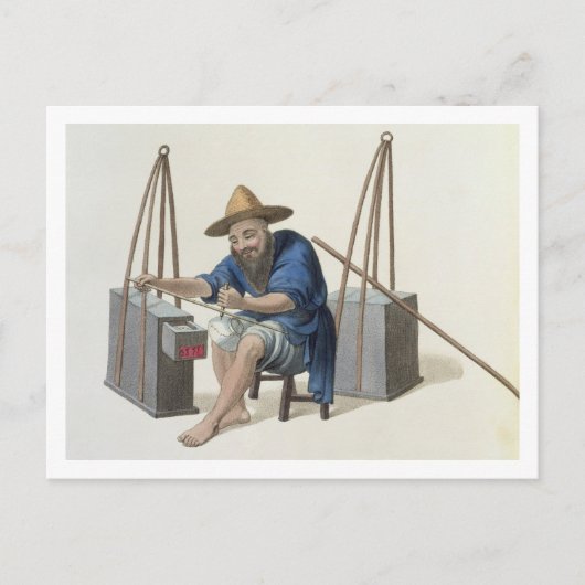 Carte Postale Un Mender de Porcelaine, plaque 28 de 'Le Costume (Devant)