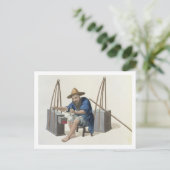 Carte Postale Un Mender de Porcelaine, plaque 28 de 'Le Costume (Debout devant)