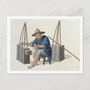 Carte Postale Un Mender de Porcelaine, plaque 28 de 'Le Costume