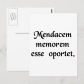 Carte Postale Un menteur a besoin d'une bonne mémoire. (Devant / Derrière)