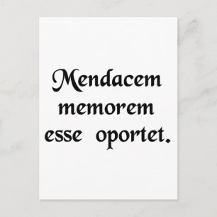 Carte Postale Un menteur a besoin d'une bonne mémoire.