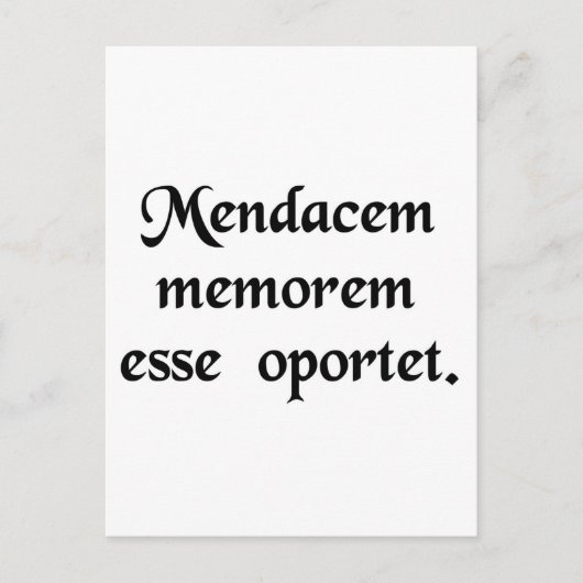 Carte Postale Un menteur a besoin d'une bonne mémoire. (Devant)