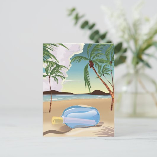 Carte Postale Un message dans une bouteille (Debout devant)