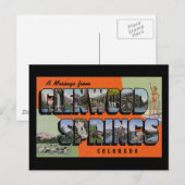 Carte Postale Un message de Glenwood Springs Colorado (Devant / Derrière)