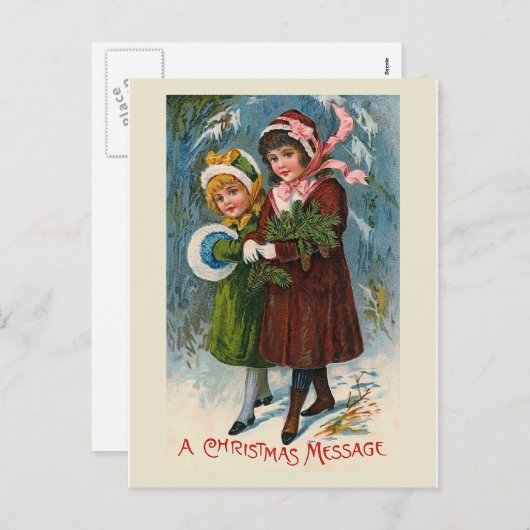 Carte postale "Un message de Noël" (Devant / Derrière)