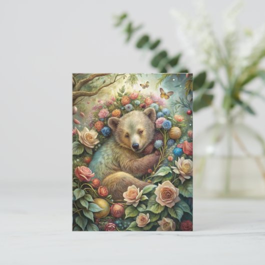 Carte Postale Un mignon bébé ours (Debout devant)