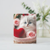 Carte Postale Un mignon chaton de la Saint-Valentin (Debout devant)