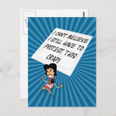 Carte Postale Un militant en colère avec un signe de protestatio (Devant / Derrière)