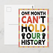 Carte Postale Un mois ne peut pas tenir notre Carnet d'histoire (Devant / Derrière)