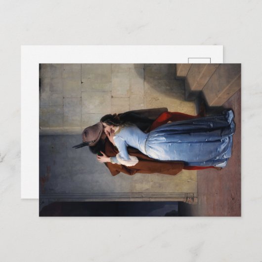 Carte Postale Un moment volé : un baiser à travers les âges (Devant / Derrière)