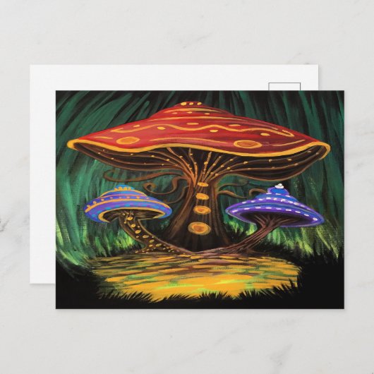 Carte Postale Un monde de champignons (Devant / Derrière)