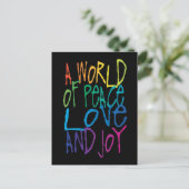 Carte Postale Un monde de paix, d'amour et de joie (Debout devant)