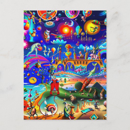 Carte Postale Un monde de personnages étranges (Devant)