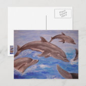 Carte Postale Un morceau de dauphins de saut (Devant / Derrière)
