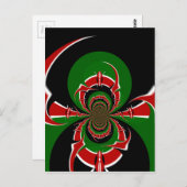 Carte Postale Un Motif du drapeau kényan dynamique : un art puis (Devant / Derrière)
