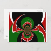 Carte Postale Un Motif du drapeau kényan dynamique : un art puis (Devant / Derrière)