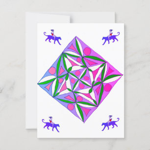 Carte Postale Un motif géométrique coloré