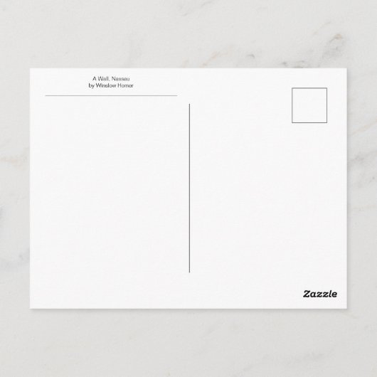 Carte Postale Un mur, Nassau par Winslow Homer (Dos)
