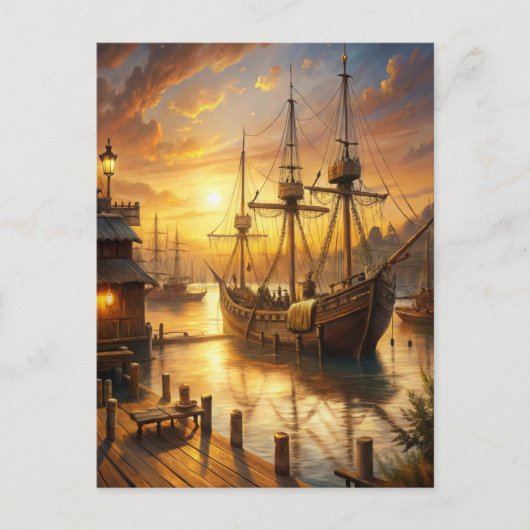 Carte Postale Un navire aux quais (Devant)