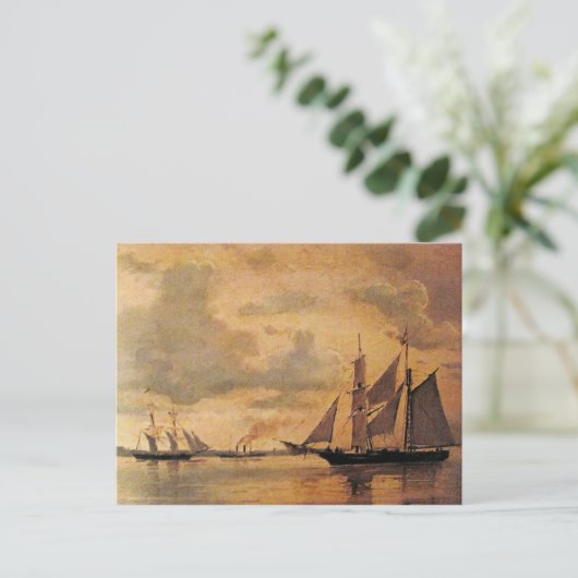 Carte Postale un navire en mer 03 (Debout devant)