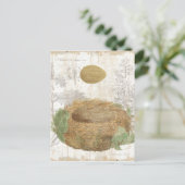 Carte Postale Un nid d'oiseaux avec un oeuf Brown (Debout devant)