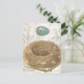 Carte Postale Un nid d'oiseaux avec un oeuf décoratif (Debout devant)