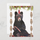 Carte Postale Un Noël très bariolé avec des Pinecones (Devant / Derrière)