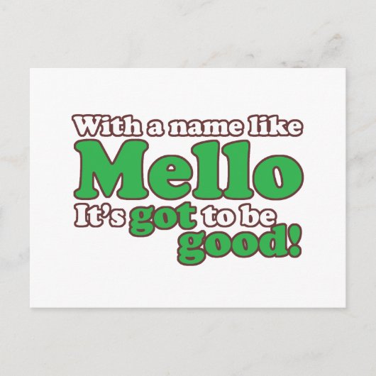 Carte Postale Un Nom Comme Mello (Devant)