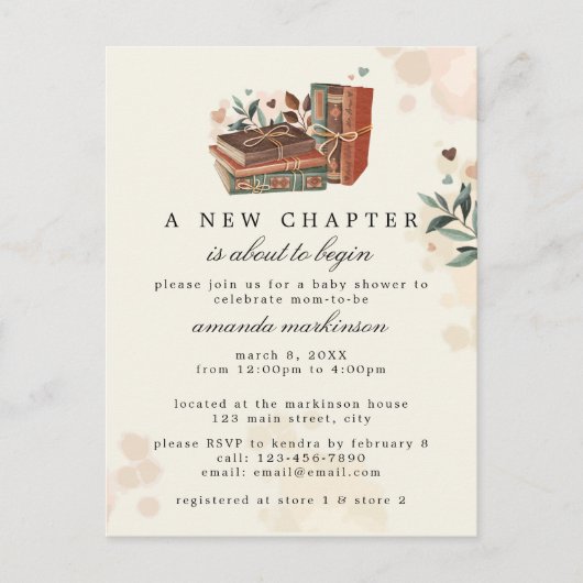 Carte Postale Un nouveau chapitre est sur le point de commencer (Devant)